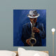 Saxophonist Playing Saxophone Blue