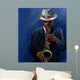 Saxophonist Playing Saxophone Blue