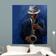 Saxophonist Playing Saxophone Blue