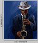 Saxophonist Playing Saxophone Blue