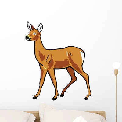 Roe Deer Capreolus Capreolus Wall Decal shown on a wall