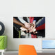 Happy Teenage Group with Wall Mural