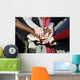 Happy Teenage Group with Wall Mural
