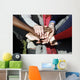 Happy Teenage Group with Wall Mural