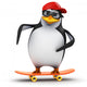 Penguin Skateboard Wall Decal