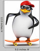 Penguin Skateboard Wall Decal