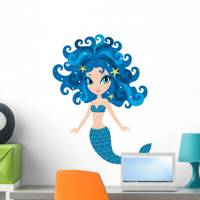 Mermaid shown on a wall