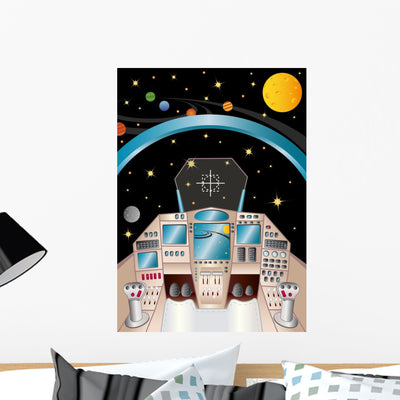 Spaceship Interior Universe shown on a wall