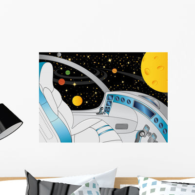 Spaceship Interior Universe shown on a wall