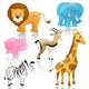 Playful African Cartoon Animals