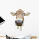 Funny Cow Head Isolated on White Background Wall Decal