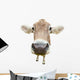 Funny Cow Head Isolated on White Background Wall Decal