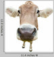 Funny Cow Head Isolated on White Background Wall Decal