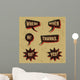 Vintage print speech bubbles words 02 Wall Decal