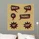 Vintage print speech bubbles words 02 Wall Decal