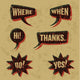 Vintage print speech bubbles words 02 Wall Decal