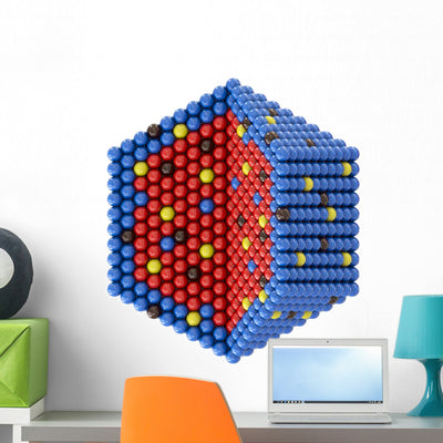 Nano Particles Hexagonal Cross Wall Decal shown on a wall