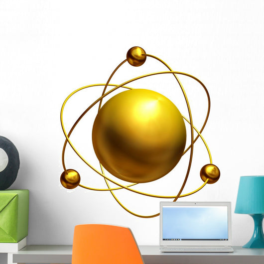 nuclear symbol in gold Wall Decal