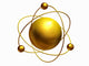 nuclear symbol in gold Wall Decal