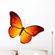 Orange Butterfly White Wall Decal