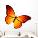 Orange Butterfly White Wall Decal