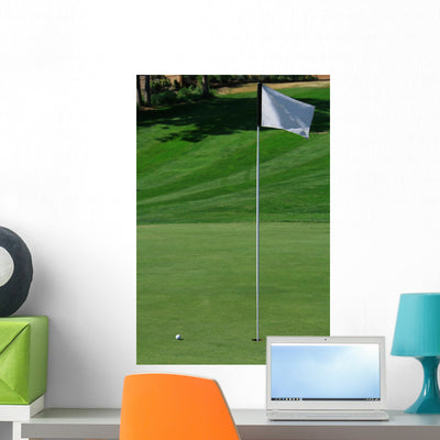 Golf Green Wall Mural shown on a wall