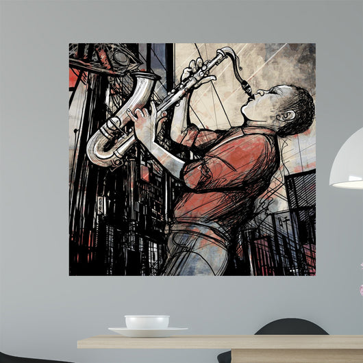 Saxophone Player Street Night
