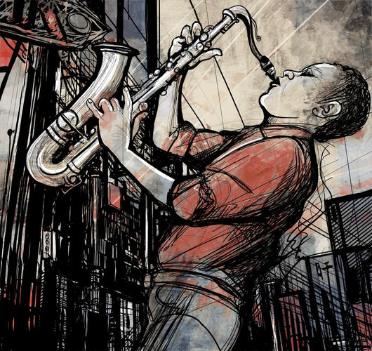 Saxophone Player Street Night