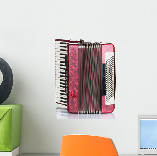 Retro Accordion White Wall Decal
