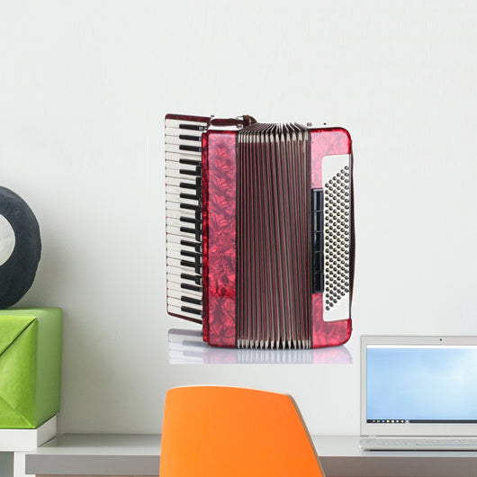 Retro Accordion White Wall Decal