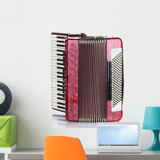 Retro Accordion White Wall Decal