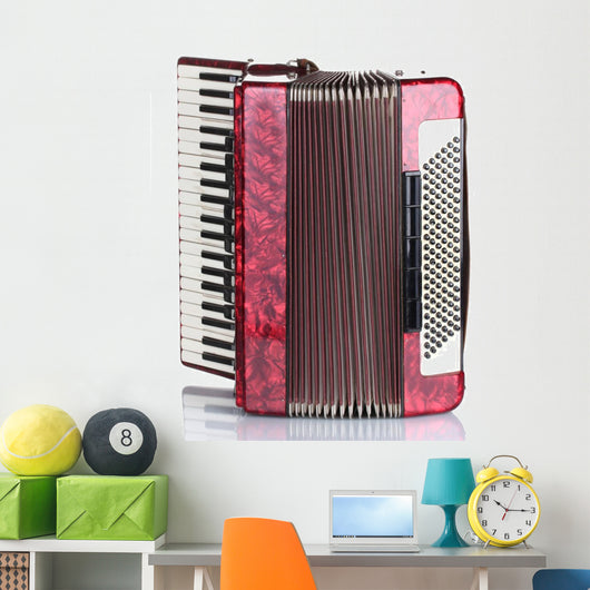Retro Accordion White Wall Decal