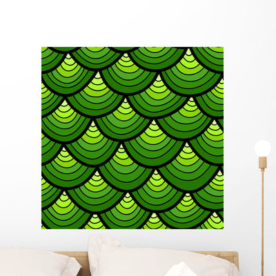 Reptile Skin Seamless Pattern Wall Decal shown on a wall