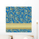 Blue and Gold Swirls Illustration Wall Decal