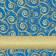 Blue and Gold Swirls Illustration Wall Decal