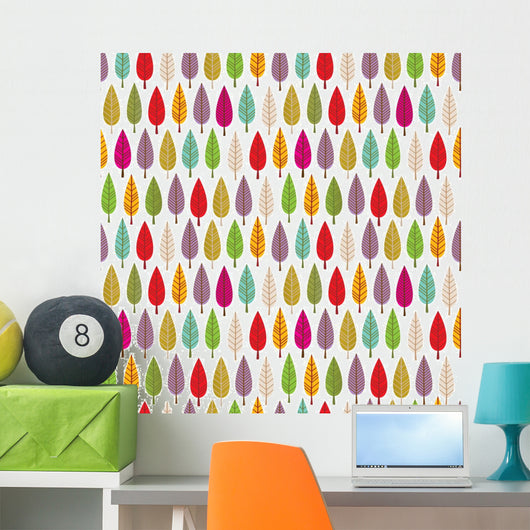 Tree Forrest Seamless Pattern Wall Decal
