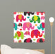 Seamless Elephant Kids Pattern Wall Decal