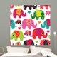 Seamless Elephant Kids Pattern Wall Decal
