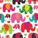 Seamless Elephant Kids Pattern Wall Decal