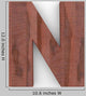 Wood Letter N Wall Decal
