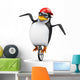 3D Penguin Baseball Cap Wall Decal