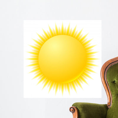Sun Wall Decal shown on a wall
