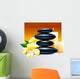Spa vector illustration with zen stones and flowers. Wall Decal