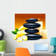Spa vector illustration with zen stones and flowers. Wall Decal
