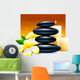 Spa vector illustration with zen stones and flowers. Wall Decal