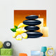 Spa vector illustration with zen stones and flowers. Wall Decal