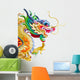 Chinese Dragon Statue White Wall Decal