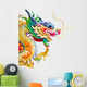 Chinese Dragon Statue White Wall Decal