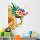 Chinese Dragon Statue White Wall Decal