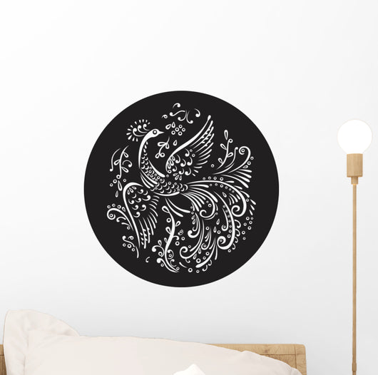 Decorative Bird Circle Wall Decal